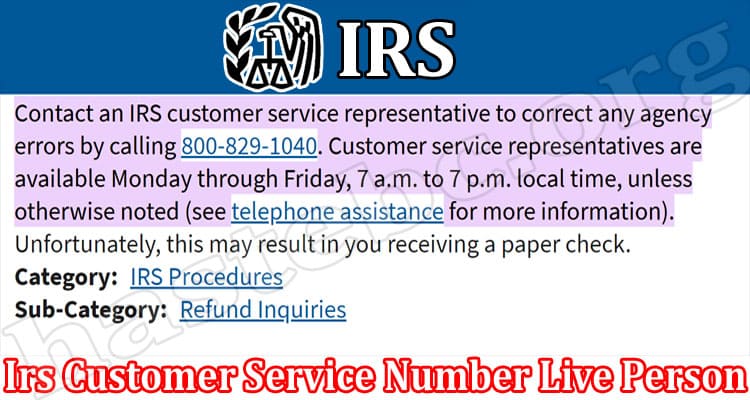 Latest News Irs Customer Service Number Live Person