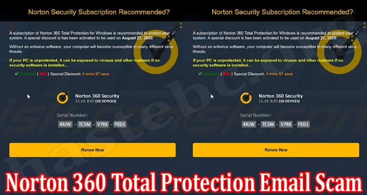 Latest News Norton 360 Total Protection Email Scam