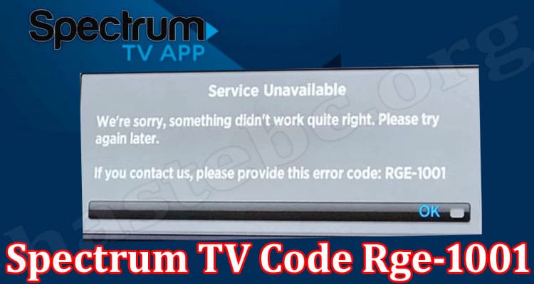 Latest News Spectrum TV Code Rge-1001
